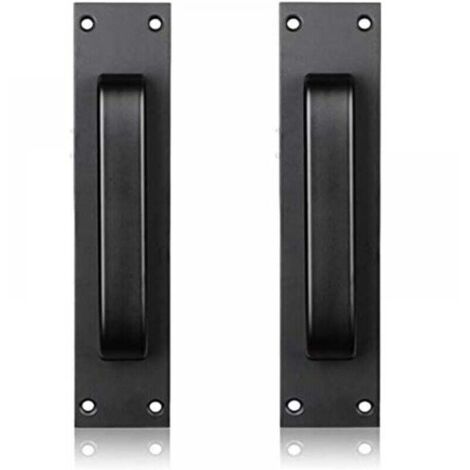 Manija de puerta de aleación de aluminio, manija de puerta de aluminio montada en vidrio y manija de puerta de cocina de plástico (negra)