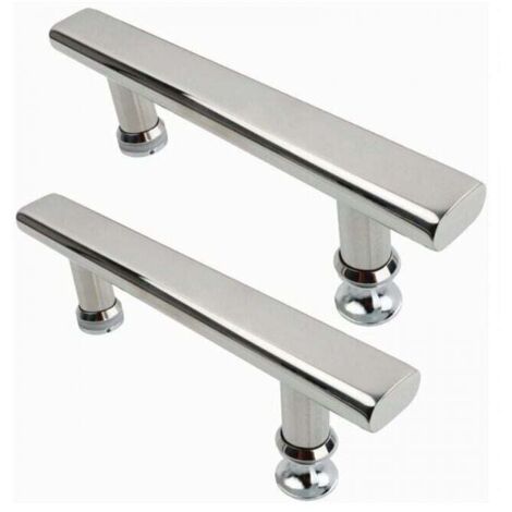 Manija de puerta de ducha de acero inoxidable de 2 x 145 mm, manija de puerta cromada para baño y cocina