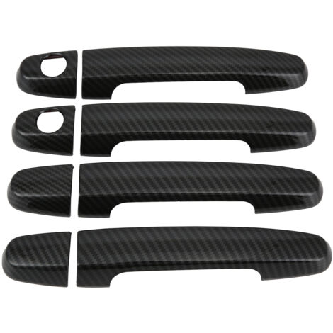 Manija de puerta estilo fibra de carbono para Corolla/Vios/Yaris/RAV4 – Embellecedor exterior, 8 piezas, fácil instalación