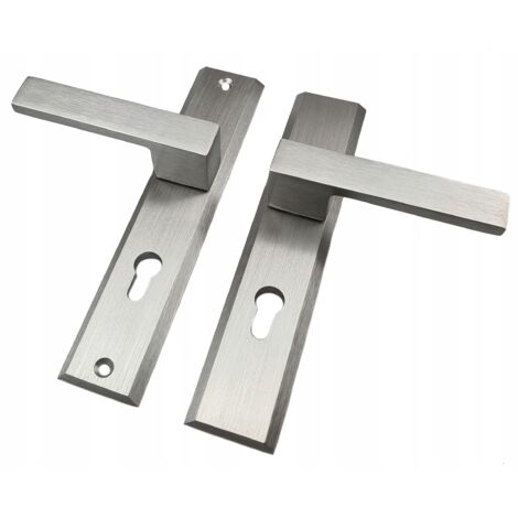 Manija de puerta exterior Domino SHARK 72 en plata cepillada - para inserto PZ