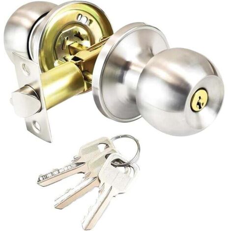 Manija de puerta KZQ, cerradura de pomo redondo, cerradura de puerta, cerradura con llave, tamaño de perno 60/70 mm
