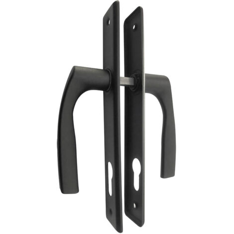 Manija de puerta NATI pintada de negro de 90 mm para cilindro - MP KL BRY CZ