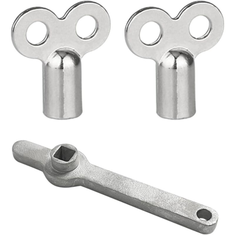 manija de radiador de acero inoxidable, 2 llaves de purga, llave cuadrada larga, purga de radiador, controles y accesorios, se adapta a la mayoría de