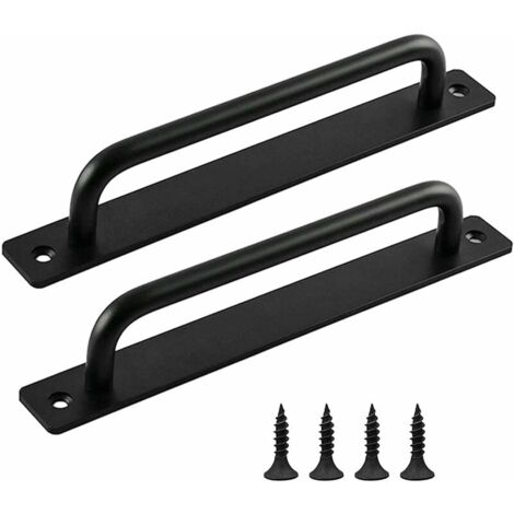 Manija para puerta corrediza YMYNY, 2 piezas, manija para puerta de granero, manija negra, manijas para puerta interior y exterior con tornillos, para cocina, muebles, gabinetes, alacenas y puertas.