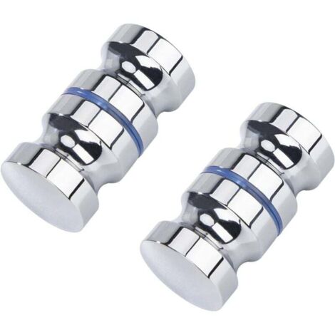 Manija para puerta de ducha KZQ, paquete de 2, 30 mm, acero inoxidable sólido brillante, tornillo M8, adecuada para baño, cocina y oficina
