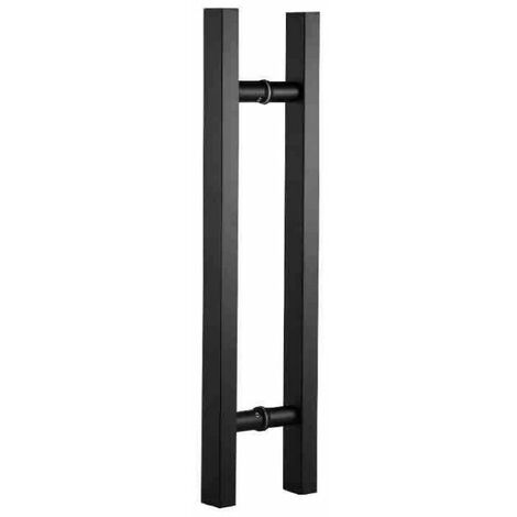 Manija para puerta de granero corrediza, manija en H de doble cara para puerta de vidrio/madera, acero inoxidable, negro mate