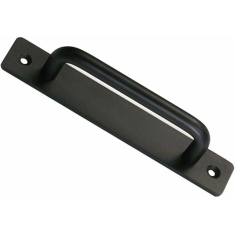 Manija para puerta de granero YMYNY, manija corrediza para puerta de granero, perfecta para portones, armarios, cajones, cobertizos, garajes. Incluye 2 tornillos, color negro, 150 mm.