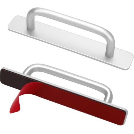 Manija para puerta, manija para cajón, juego de 2 piezas, cinta adhesiva de doble cara, interruptor auxiliar de aleación de aluminio, mosquitera para ventana/puerta/cajón/armario (fácil de instalar)