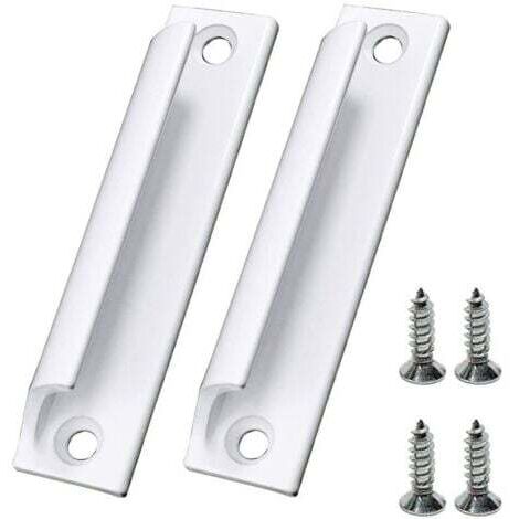 manijas blancas para puerta corrediza, de aleación de aluminio, para muebles y ventanas, con tornillos.