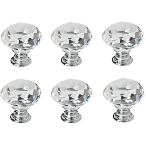 manijas de cristal, manijas de puertas de gabinetes de cajones de cristal de diamante de 30 mm, manijas de puertas de vidrio de cocina, gabinetes de almacenamiento y tocadores para cocinas domésticas 