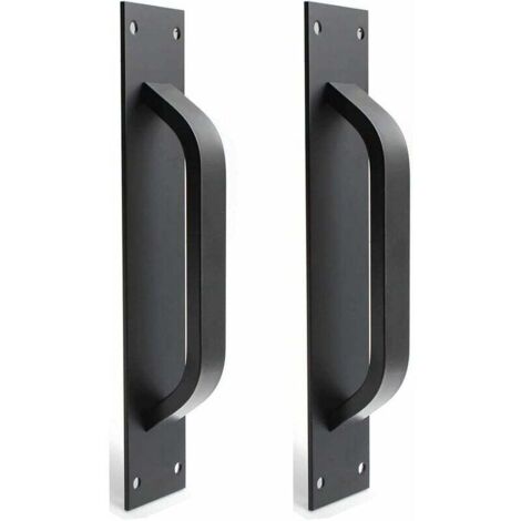 manijas de puerta de granero de aleación de aluminio para puertas corredizas, puertas cortafuegos y gabinetes (negras)
