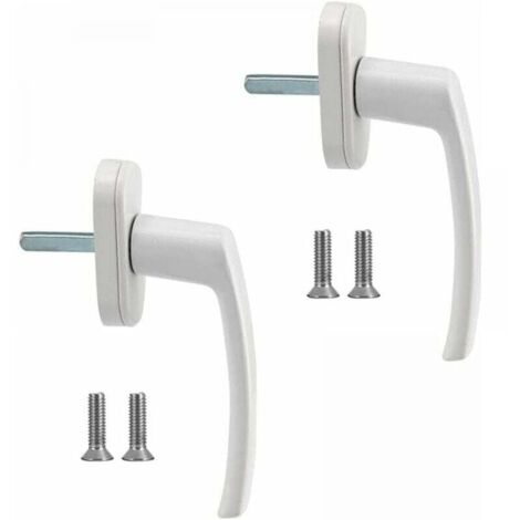 Manijas de ventana, 2 piezas, manija de ventana de aleación de aluminio, manija de aluminio sólido, manija de puerta de aluminio blanco, compatible con ventanas convencionales y ventanas francesas