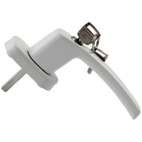 Manijas de ventana con cerradura, con cinturón de seguridad para niños, para ventanas y puertas con 4 llaves, color blanco