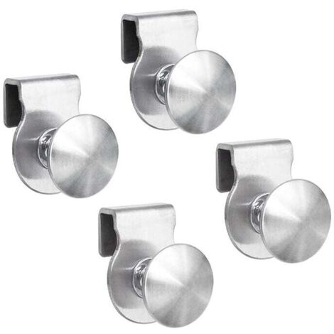 Manijas para puertas de vidrio KZQ (paquete de 4) - acero inoxidable - sin taladrar - 5-8 mm