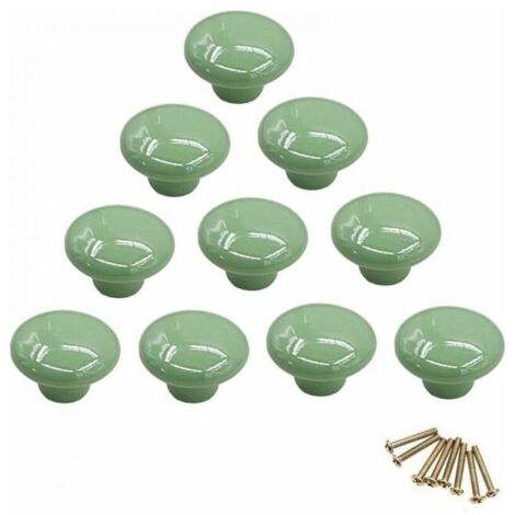 Manijas - Pomos redondos de porcelana verde, pomos para muebles, pomos para cajones, pomos de cerámica, renovación de decoración de interiores, cajones vintage, armarios, aparadores