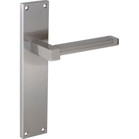 Manilla 610 zamak níquel satinado placa rectangular alta intensidad