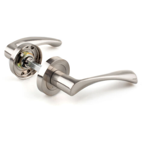 Manilla aluminio con roseta 50mm handlock curva cromo mate