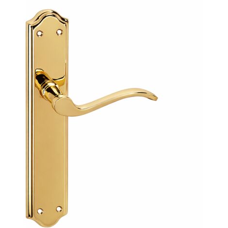Manilla aluminio dorado brillo placa ovalada curva 245x47mm