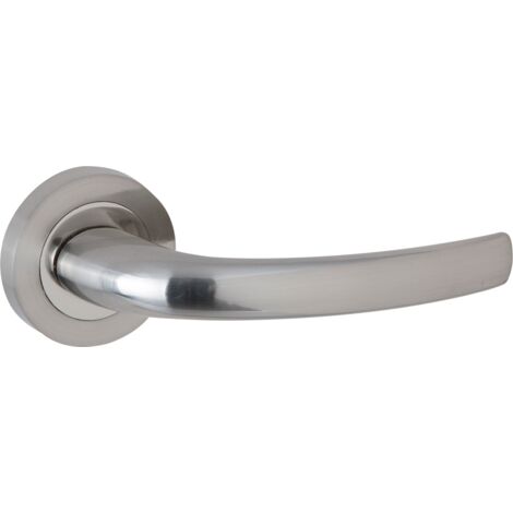 Manilla aluminio níquel satinado roseta redonda para puerta interior