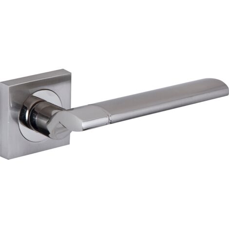 Manilla aluminio roseta cuadrada níquel Macha puerta interior paso