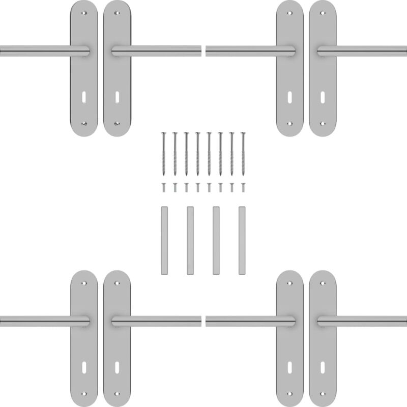 

Manilla de puerta 2 sets con pestillo BB acero inoxidable - Plateado - Vidaxl