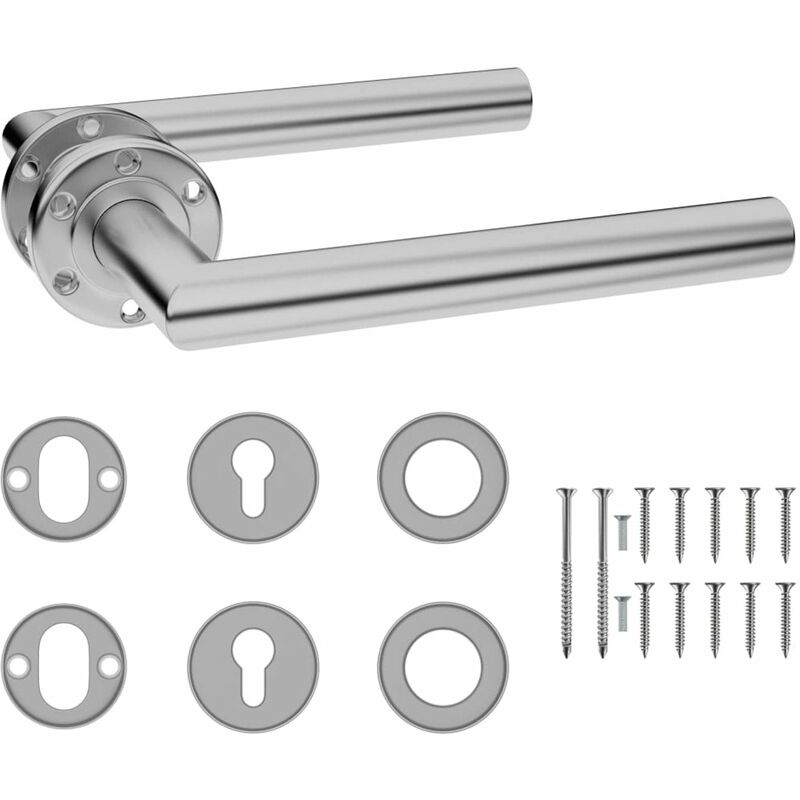 

Manilla de puerta con perfil cilindro PZ acero inoxidable