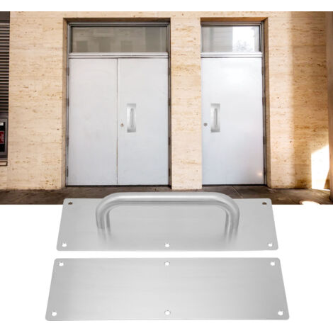 [Manilla de puerta con pulsador] [Visaogift] [OVAL-WH] [Juego con tornillos] Manilla de puerta ovalada, blanca, fabricada en acero inoxidable 304 para oficinas, hoteles y restaurantes.