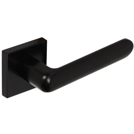 Manilla de puerta DH29, Organic, placa cuadrada, negro mate