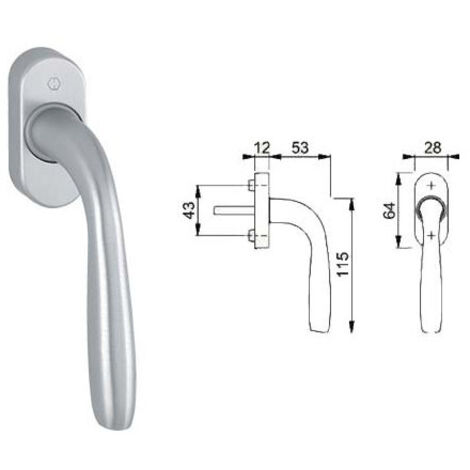 Manilla Martellina DK en Aluminio Cromo Satinado Hoppe Maribor