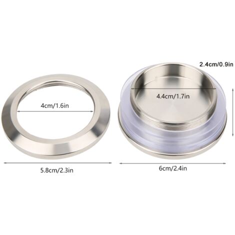 Manilla para puerta corredera – Modelo redondo de acero inoxidable cepillado – Diámetro del orificio: 4,4 cm – Para puertas de baño, cristal y madera – Incluye 4 juntas y tornillos