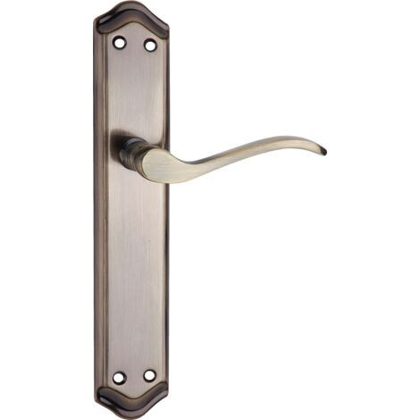 Manilla puerta aluminio acabado cuero 881 placa ovalada curva