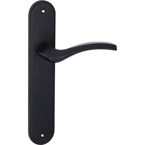 Manilla puerta zamak negro placa rectangular modelo 1027