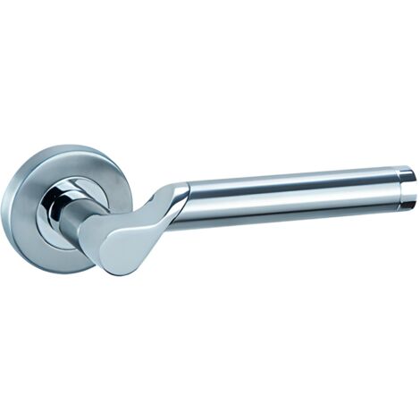 Manilla puerta zamak níquel combinado roseta redonda 52mm Senelli