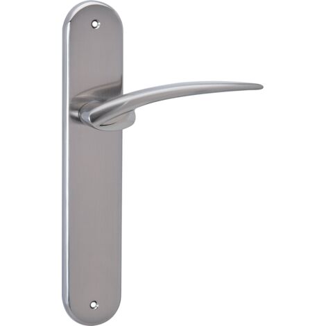 Manilla puerta zamak níquel satinado modelo 440 ovalada alta