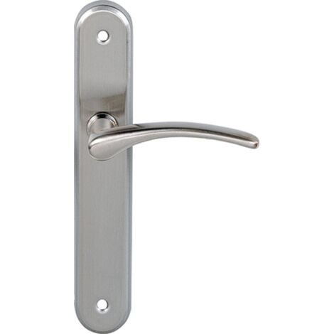 Manilla puerta zamak níquel satinado placa ovalada modelo 6331