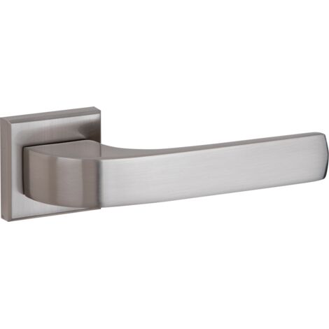 Manilla puerta zamak níquel satinado roseta cuadrada modelo 710