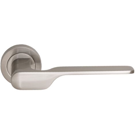 Manilla puerta zamak níquel satinado roseta redonda 52mm modelo 640 Aura