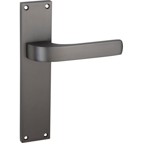 Manilla puerta zamak placa rectangular grafito alta intensidad 230mm