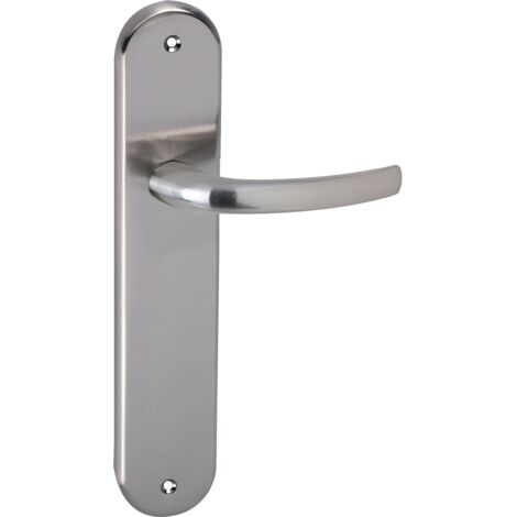 Manilla puertas interior zamak níquel satinado placa oval 250mm