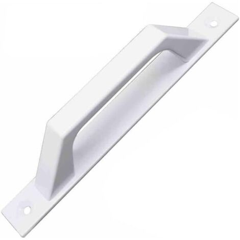 Manilla recta de aluminio blanca para puertas de paso correderas o abatibles, 198 x 25 x 40 mm, práctica y cómoda