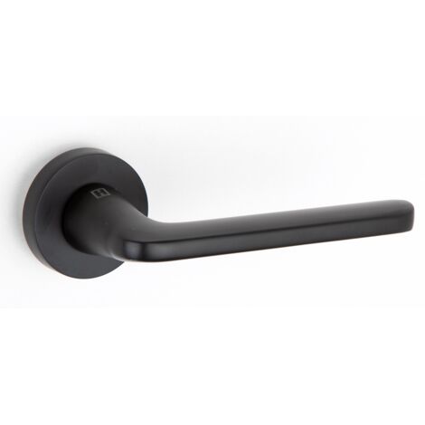 Manilla roseta puerta interior aluminio negro RS-310