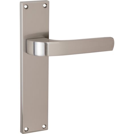 Manilla zamak níquel satinado placa rectangular para puertas