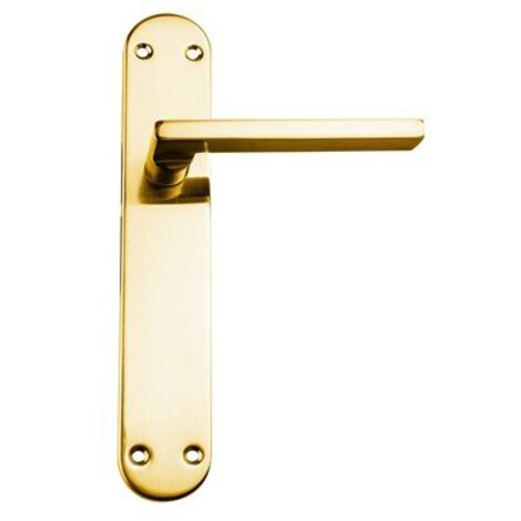 Manilla zamak recta handlock con placa oro brillo