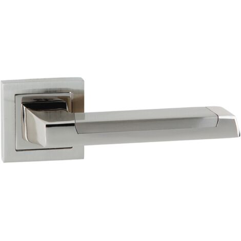 Manilla zamak roseta cuadrada bicolor para puertas - 53mm