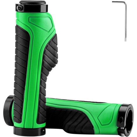 Manillar antideslizante de goma TPR para bicicletas de montaña, BMX, bicicletas de descenso y bicicletas urbanas plegables (22 mm, verde).