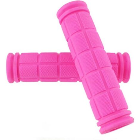 Manillar de bicicleta de goma antideslizante rosa (2 pares)