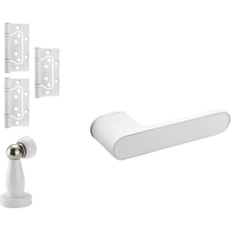 Manillas para puertas interiores, un juego de manillas de 50 mm de diámetro, fabricadas en aleación de aluminio, color blanco.