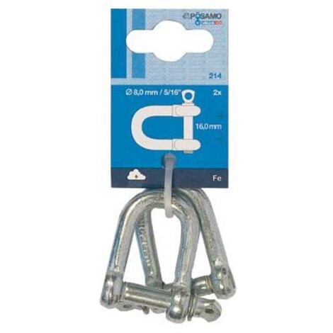 Manilles Acier galva 5mm a 2 unités (Par 10)