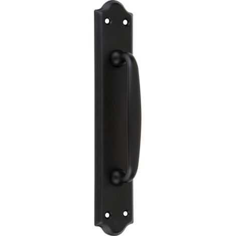 Manillón puerta Zamak negro placa rectangular 1104