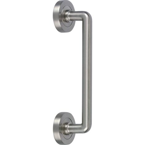 Manillón zamak satinado puerta corredera entrada roseta redonda 170mm